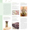 A recipe page in Schiffer Publishing, Ltd.’s "Asparagus & Strawberries" features photos and descriptions of white, green, violet, and wild asparagus, highlighting each variety’s traits, harvesting tips, and delicious spring recipes.