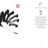 A minimalist spread from Schiffer Publishing, Ltd.’s "Lao Tzu's Tao Te Ching" features a black brushstroke like a bird’s wing on the left, and the poem “To Hold Fullness” with Chinese calligraphy and red seals on white.
