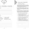 The Tarot Tracker by Schiffer Publishing, Ltd. features a December 31 journal page for day/night tarot reflections and a Seasonal Tracker page with New Year tarot prompts, a numbered spread, and reflection questions.