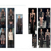 Left: Schiffer Publishing, Ltd.’s The SFP LookBook: Mercedes-Benz Fashion Week Fall 2013 Collections highlights dresses and layered coats; right: bold, sheer black gowns with striking geometric designs steal the scene.