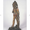 An impressive example of Antique Vienna Bronzes from Schiffer Publishing, Ltd., this bronze figurine depicts a Native American man in traditional attire with a feathered headdress, holding a bow and arrows, posed on a rocky base against a plain background.