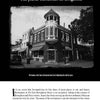 Black and white photo of Juarez Restaurant—a two-story, rounded corner building with balcony under a dramatic sky. Featured in Schiffer Publishing, Ltd.'s "Savannah's Afterlife II," it’s a top Savannah ghost hotspot for paranormal investigations.