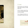 An open book from Schiffer Publishing’s A Christmas Tarot shows the Magician card—a ghostly woman in vintage dress. The right page features card meanings, a holiday angel message, and holly illustration.