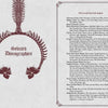 An ornate red spine with two skulls arches above “Selected Discographies.” At right, a typed list titled "UK Occult Revival Artists" details projects tied to horror—featured in The Thrill of Repulsion by Schiffer Publishing, Ltd.