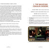 Two book pages from "The Charles Dickens Tarot" by Schiffer Publishing, Ltd.: Left—“NOTES FOR GENERAL CIRCULATION” explores reading and the mind. Right—I, THE MAGICIAN CHARLES DICKENS shows characters, plot, a book reference, and a Tarot card illustration.
