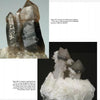 Two photos from Schiffer Publishing, Ltd.'s "Collector's Guide to Quartz and Other Silica Minerals" show smoky quartz clusters: tall, clear brown crystals above and shorter ones on a snowy base below—perfect for mineral collectors.