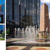 The book "Pittsburgh" by Schiffer Publishing, Ltd. captures a vibrant urban plaza with a tall obelisk and fountain, reflecting skyscrapers and the city’s cultural renaissance on a bright, partly cloudy day.
