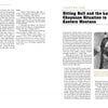A spread from "Sitting Bull, Crazy Horse, Gold and Guns" by Schiffer Publishing, Ltd. shows the chapter on Sitting Bull and the Lakota/Cheyenne in Eastern Montana with text on both pages and a black-and-white photo of Sitting Bull on the right.