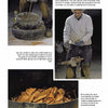 Three images feature Sand Casting Concrete by Schiffer Publishing, Ltd.: one shoveling mix from a bucket, another examining a tool outdoors, and a close-up of a bucket with brown, crumpled material—ideal for step-by-step visuals.