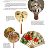 A magazine page titled "Fans: Advertising & Souvenir" by Schiffer Publishing, Ltd. showcases vintage chocolate advertising fans, a boy with chocolates, and item descriptions highlighting their history and collector appeal.
