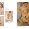 Four artworks are shown: three graphite portraits of nude women in various poses, and one colorful painting from "Emerging from the Shadows, Vol. II" by Schiffer Publishing, Ltd., featuring a woman with closed eyes and elbow resting on her knee.