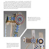 A page from Schiffer Publishing, Ltd.'s Bridle Rosettes displays two color photos of beaded bridle rosettes with intricate Native American designs, along with captions and text about rosettes and horse-related collectibles.
