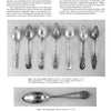 A black and white page from Sterling Silver Flatware For Dining Elegance by Schiffer Publishing, Ltd. shows six ornate citrus spoons and one large orange spoon with detailed captions—a handy guide to Victorian and Edwardian flatware.