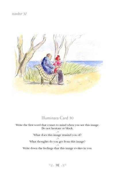 An elderly person and a child share a peaceful moment on a park bench by the water, reflecting together. The calm scene evokes the spirit of Illuminara Intuitive Journal with Cards from Schiffer Publishing, Ltd.—nurturing bonds and spiritual growth.