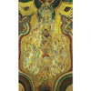 Inspired by "100 Boston Painters" from Schiffer Publishing, Ltd., this artwork features a vibrant chandelier in gold, yellow, and green, with abstract shapes framing the image, exuding intricate detail and the richness of Boston art.