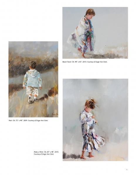 A collage inspired by contemporary art and pop surrealism, featuring paintings of a child walking, from "100 Southern Artists" by Schiffer Publishing, Ltd.