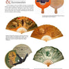 A page from "Fans: Advertising & Souvenir" by Schiffer Publishing, Ltd. showcases vintage automobile-themed advertising fans from Chevrolet, Baker Auto Co., and Touring Club de France, all neatly arranged with captions on a white background.