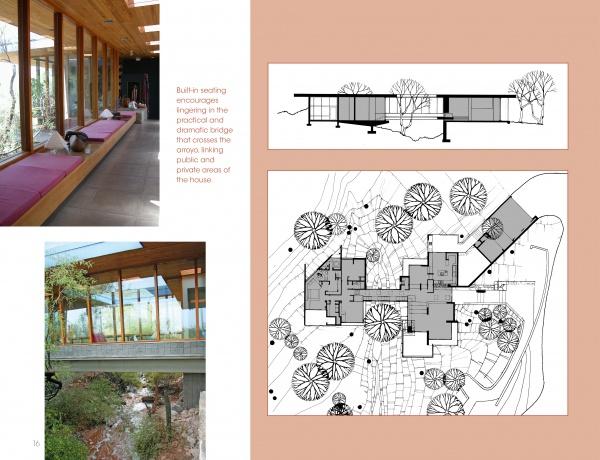 Contemporary Villas by Schiffer Publishing, Ltd. showcases glass-walled interiors, wood ceilings, built-in bench seating, and architectural drawings with elevations, floor plans, and landscaping.