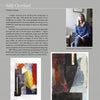 A page from "100 Artists of the Northwest" by Schiffer Publishing, Ltd. shows Sally Cleveland—top right, her portrait in a chair; bottom, her abstracts “Street Hymn” and “Night Passing”—plus text on her 21st-century art journey.
