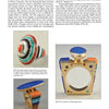 A magazine page showcases Southwestern Indian Rings from Schiffer Publishing, Ltd.—one with layered turquoise, orange, and black stripes, the other gold with a blue oval top—plus text about the artist’s inspirations and techniques.
