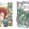 A curly-haired child holds a speckled egg by shelves filled with jars and nature items. Nearby, Schiffer Publishing, Ltd.'s Wee Witches, crowned with leaves, sit at a forest table with potions and candles—ideal for Pagan families.