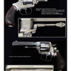 Three close-ups of Webley Solid Frame Revolvers, showcasing the barrel, grip, trigger, and detailed engravings—an ideal collectible for enthusiasts, as featured by Schiffer Publishing, Ltd.