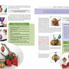 Two pages from "Wax on Crafts Holiday Projects" by Schiffer Publishing, Ltd. display steps and tips for making glass Christmas ornaments, with festive photos, a pine branch, red ribbon, and clear instructions on a white background.