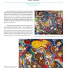 A page in Schiffer Publishing, Ltd.'s "Contemporary Painters" features a short bio of artist Jose Acosta and showcases two vibrant, abstract paintings with musical and human figures, alongside captions and photo credits for each artwork.