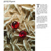 Discover striking contrasts in “Gems & Minerals” by Schiffer Publishing, Ltd., as glossy, deep red rhodolite garnets rest on pale, spiky muscovite clusters—perfect for mineral identification and collectors.