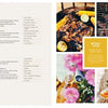A magazine spread features jerk chicken and sweet potato salad recipes with vibrant grilling photos. A yellow box highlights Grill Skills: Professional Tips for the Perfect Barbeque by Schiffer Publishing, Ltd., offering music and expert BBQ tips.