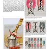 A magazine page from Schiffer Publishing, Ltd. showcases Figural Corkscrews and vintage scissors shaped like ladies’ legs. The accompanying text details their history and collectible value, alongside a postcard of a doll in champagne.