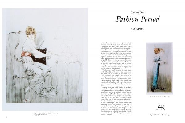 Louis Icart by Schiffer Publishing, Ltd. features two illustrated women in 1911-1915 fashion: one seated in a flowing dress, one standing in light blue, both styled with the elegance of early 1900s art deco in a vintage magazine layout.