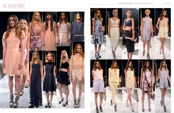 Models showcase chic, modern ensembles in neutral and pastel tones from the Spring 2014 runway in "The SFP LookBook: Mercedes-Benz Fashion Week Spring 2014 Collections" by Schiffer Publishing, Ltd.