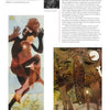 A page from "100 Artists of Washington, D.C." by Schiffer Publishing, Ltd. features two abstract Percy Martin paintings: the left shows a dancing figure; the right depicts stylized figures and animals beneath a tree, with text about Martin above.