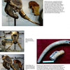 A page from "Cenozoic Fossils II" by Schiffer Publishing, Ltd. features photos of mastodon skulls, tusks, and Ice Age fossils in a museum, plus close-ups and a person next to a large skull, with text about fossil ID and exhibits.