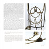 A page from Native American Horse Gear by Schiffer Publishing, Ltd. displays a decorative 19th-century horse bridle with metal chains and ornaments, plus close-ups of braided reins and tassels—examples of Native American tack, with text on the left.