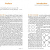 Two pages from Sweet 16 by Schiffer Publishing, Ltd.: The left page presents a preface with a quote about play and a section on aging gracefully; the right page introduces brain-boosting math puzzles and number games with grid circle diagrams.