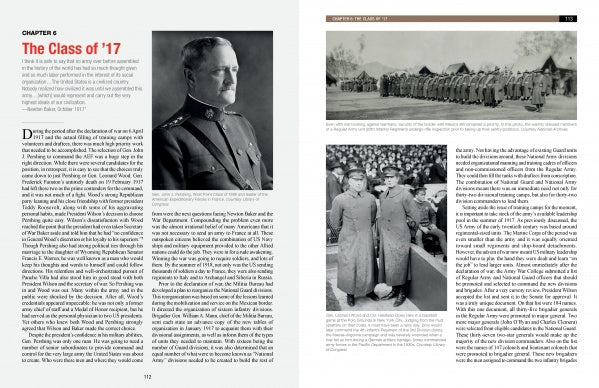 A two-page spread in Schiffer Publishing, Ltd.'s "To Hell with the Kaiser, Vol. I" features a WWI U.S. Army officer's portrait on the left and two Meuse-Argonne Doughboy photos on the right, all surrounded by informative text.