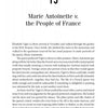 A book page titled Chapter 15: Marie Antoinette v. the People of France from Bad Blood by Schiffer Publishing, Ltd., featuring text on Élisabeth Vigée Le Brun’s Versailles arrival, art world ties, and painting Marie Antoinette.