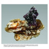 The Collector's Guide to the Mica Group by Schiffer Publishing, Ltd. showcases fascinating mica minerals like golden tabular phlogopite, sometimes found with purple spinel clusters, all set against a simple white background.