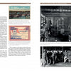 Two pages from "To Hell with the Kaiser, Vol. II" by Schiffer Publishing, Ltd. show text, a river camp photo, an old pass, and black-and-white photos of Doughboys working in wooden buildings during U.S. Army history.