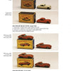 Three pairs of vintage Jaguar XK120 Matchbox cars (cream, red, metallic red), each shown boxed, with captions, values, and references from Collecting Matchbox by Schiffer Publishing, Ltd.