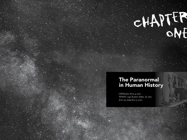 A star-filled night sky with "Behind the Paranormal" in white text. An inset box shows "The Paranormal in Human History," event info, and a black-and-white room photo—ideal for fans of paranormal cases. From Schiffer Publishing, Ltd.