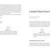 The two-page "Remodel Success" spread by Schiffer Publishing, Ltd. on home remodeling covers budgeting tips, features section headings, tip boxes with icons, and a list of expenses, all arranged in a clean, spacious layout for easy reading.