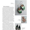 A magazine page spotlights Schiffer Publishing, Ltd.'s "I Love Those Earrings," showcasing a large photo of oval green earrings with painted eyes and smaller images of flower earrings with lips and teardrop earrings with eyes—bold women's fashion pieces.