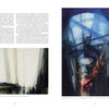Two pages from "Art From Cape Cod" by Schiffer Publishing, Ltd. Left: text on Donald Stoltenberg above a blurred cityscape. Right: an abstract blue-toned architectural painting with light streaming through a glass ceiling.