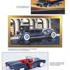 A page showcasing Monogram Models by Schiffer Publishing, Ltd., featuring a WWII fighter plane, a classic black luxury car, and a red 1958 Ford Thunderbird with white seats, all crafted as detailed collectible kits.