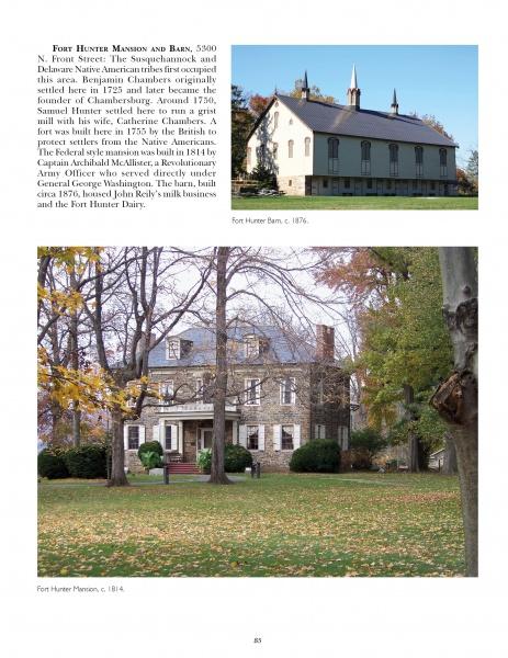 Two images feature Fort Hunter Barn (c.1876) and Mansion (c.1814) taken near Carlisle, PA, from "Portrait of Historic Carlisle, Pennsylvania & The Cumberland Valley" by Schiffer Publishing, Ltd.