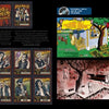 A comic-style spread from Rockabilly/Psychobilly by Schiffer Publishing, Ltd. features illustrated Bitch Priests character cards, retro Monsters panels, and a red-tinted scene, all on a black background.