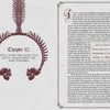 An open copy of "The Thrill of Repulsion" by Schiffer Publishing, Ltd. displays Chapter 12, titled "We'll Turn the Light Out on Ya: Halloween, Sex, and Suburbia," with a dark red bone arch and skulls illustration beside text on the right page.